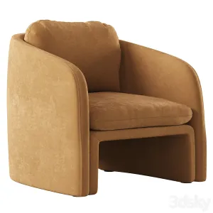 Low Chair Upholstered in Suede Warren