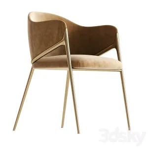 Metal Solid Back Arm Dining Chair Glam Chair for Dining Room