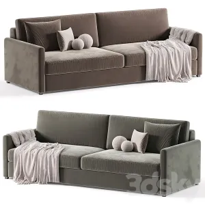 MALEA COGNAC BROWN VELVET SOFA