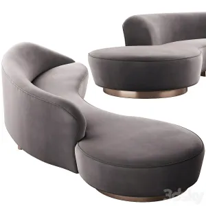 Serpentine Sofa With Arm by Vladimir Kagan