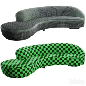 Serpentine Sofa With Arm by Vladimir Kagan