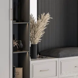 Hallway Gray Black Set