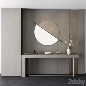 Hallway Gray Wood Gold Entrance