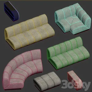 Collection of Sofas Biscuit Sectional from Vladimir Kagan