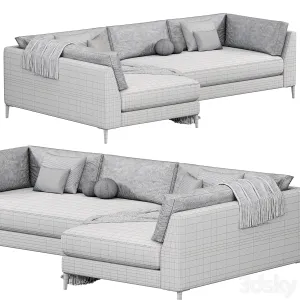 DECKER PIECE SHAPED WHITE PERFORMANCE SOFA