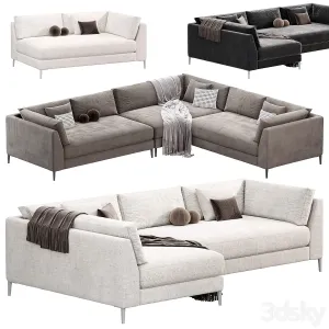 DECKER PIECE SHAPED WHITE PERFORMANCE SOFA