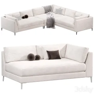 DECKER PIECE SHAPED WHITE PERFORMANCE SOFA