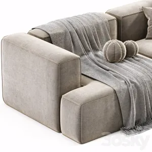 Narozna Sofa Modulowa ze Sztruksu Lennon