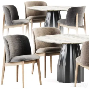Abrey Chair by Calligaris Burin Table by Viccarbe