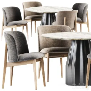 Abrey Chair by Calligaris Burin Table by Viccarbe
