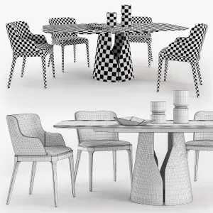 Cattelan Italia Giano Table Magda Chair Set