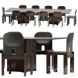 Crevasse Table Tobia Scarpa Chair