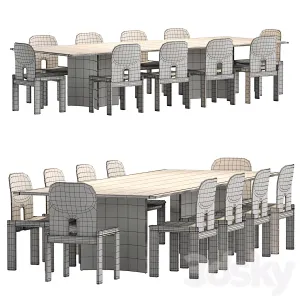 Crevasse Table Tobia Scarpa Chair