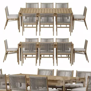 Four Hands Rosen Outdoor Dining Table Set
