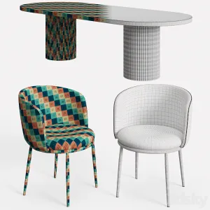 Globewest Benjamin Ripple Table And Filmore Dining Chair Eichholtz