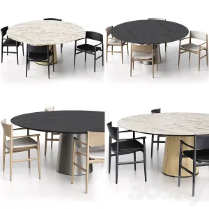 Neve Chair with Handles Materic Table by Porro