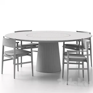 Neve Chair with Handles Materic Table by Porro