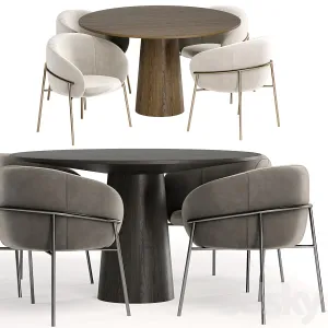 Rimo Dinning Chair with Pedestal Table