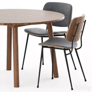 Soborg Steel Base Taro Table by Fredericia