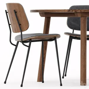 Soborg Steel Base Taro Table by Fredericia