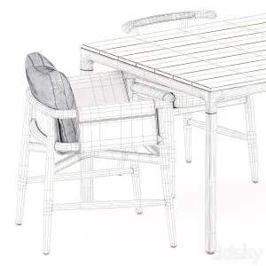 Teresina Chair by Meridiani Wedge Table by Minotti