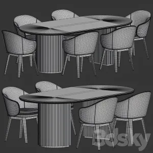 Wayne Chair Moon Table Dining Set