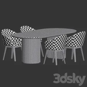 Wayne Chair Moon Table Dining Set