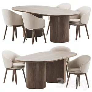 Wayne Chair Moon Table Dining Set