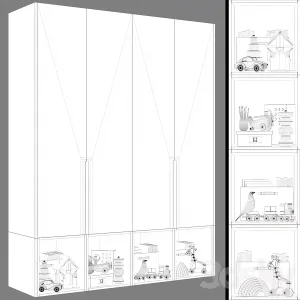 Modular Childrens Wardrobe in a Modern Style