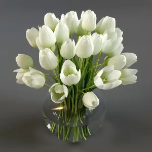 Three vases with tulips