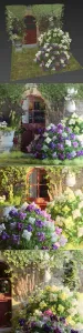 Flower house near the house