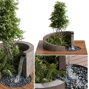 Landscape furniture with fountain architect element