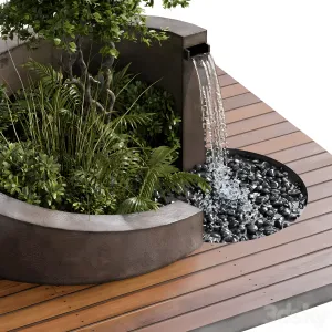 Landscape furniture with fountain architect element