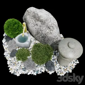 Rock garden tsukubai