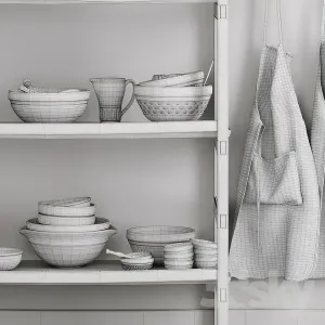 A rack of a pottery workshop