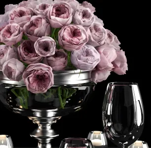 Serving with roses
