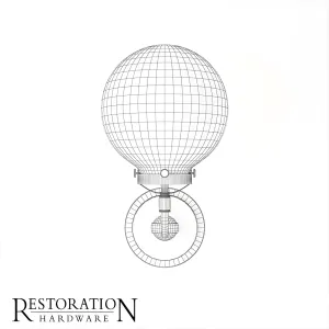 Bra bistro globe clear glass single sconce brass