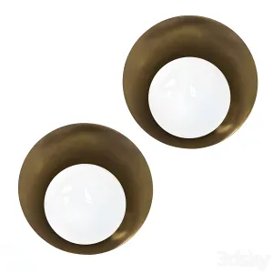 Brass wall lights concha by gallery l