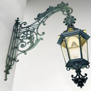 Wrought iron wall lamp