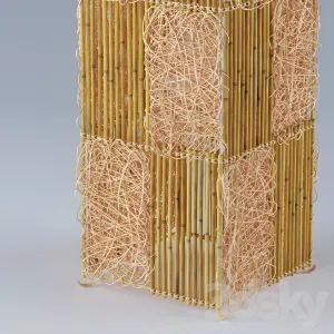 Bamboo rattan floor lamp