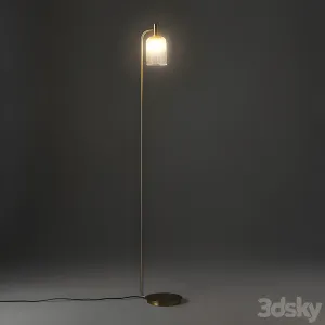 Brass cut glass floor lamp