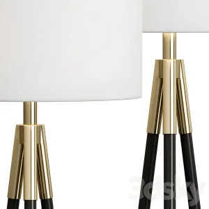 Hyde brass bronze metal tripod floor lamp