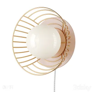 Pink linework metal wall sconce 2