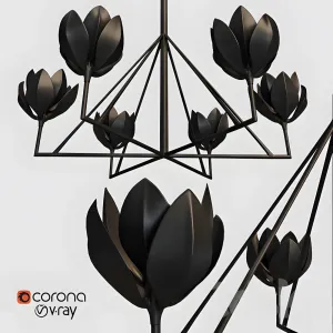 Flora chandelier black