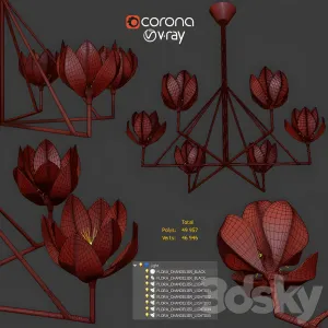 Flora chandelier black
