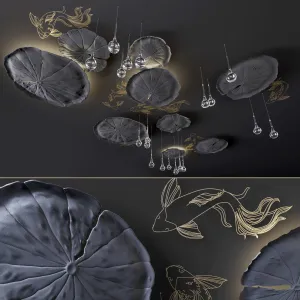 Ceiling decor water lily fish