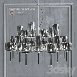 Chandelier axo light spillray sp lamps smoke glass