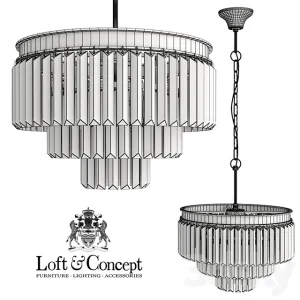 Chandelier rh odeon smoke glass fringe
