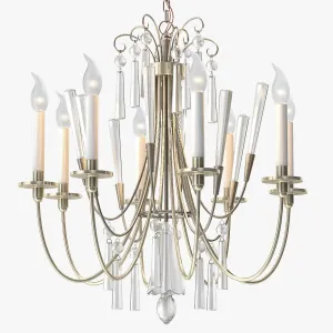 Elegant chandelier with crystals by lightolier