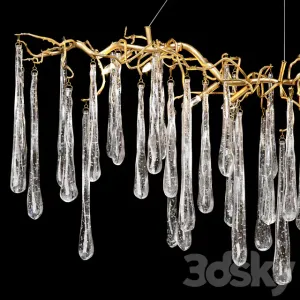 John richard brass glass teardrop nine light chandelier